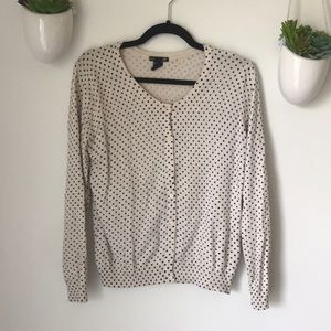 Polka dot scoop neck cardigan